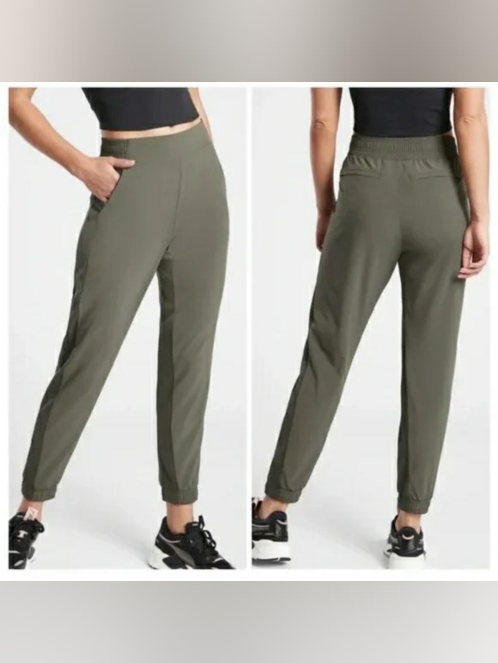 Athleta Olive Green Brooklyn Jogger Pants - Size 6